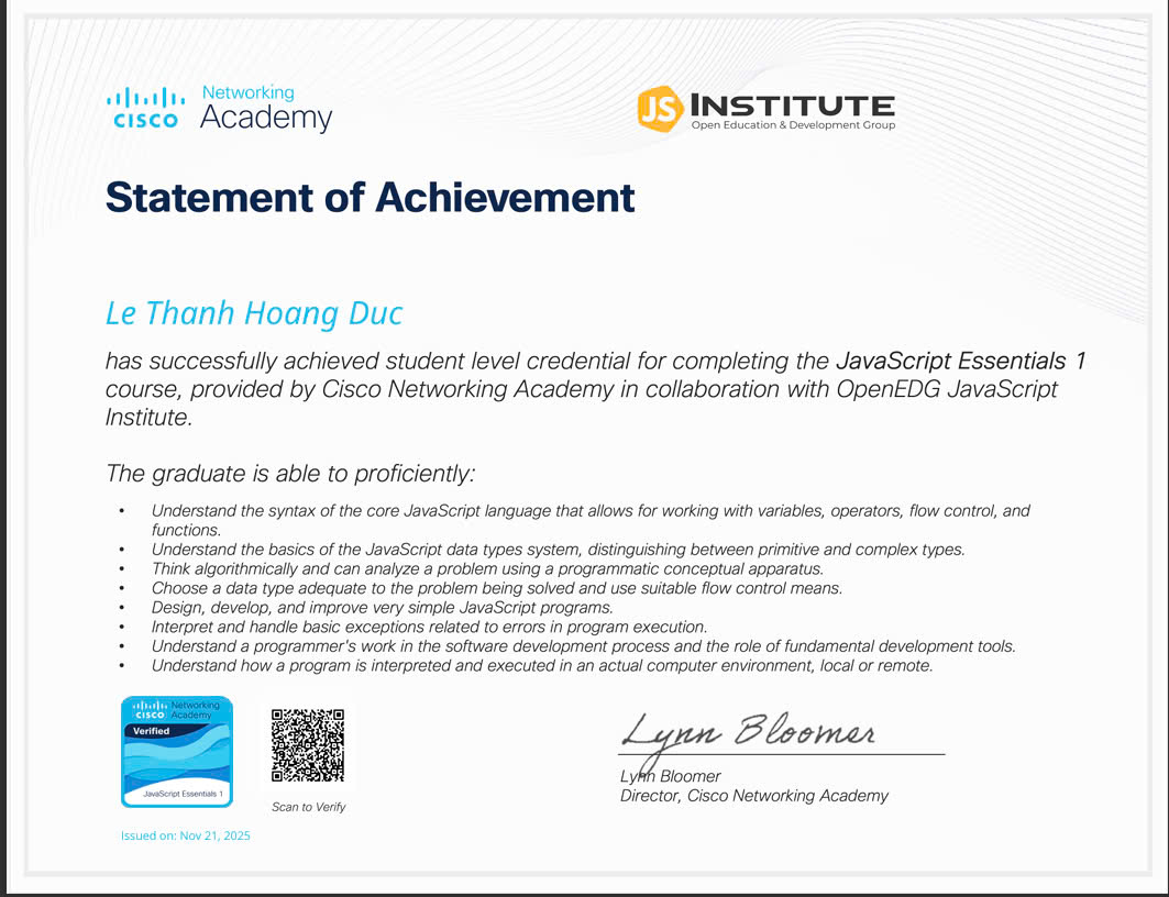 Networking Certificate